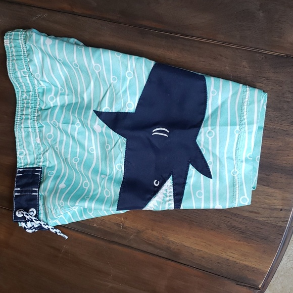 Gymboree Shark Toddler Bow Swim Trunks Shorts, Sz 4T - Picture 4 of 6